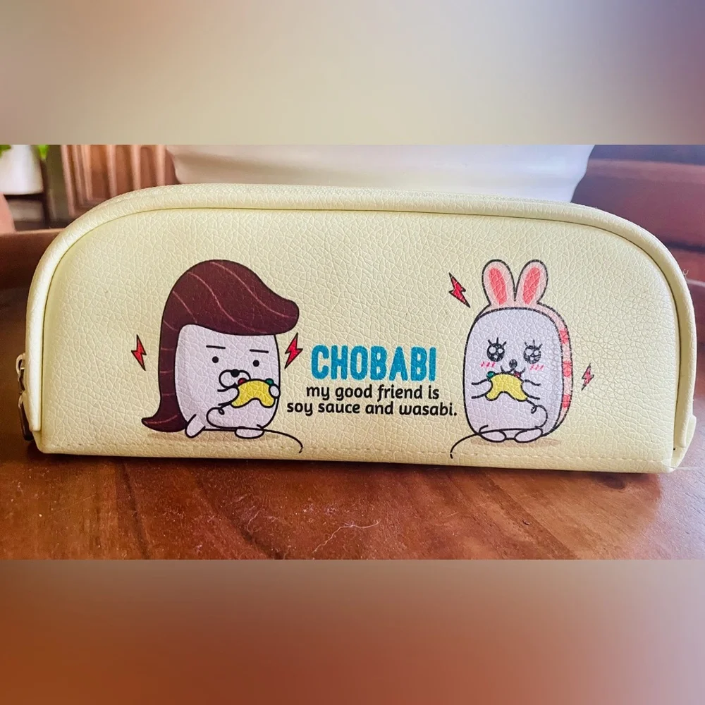 CHOBABI Kawaii‎ Pencil Case Cute Yellow Cosmetic Makeup Bag Organizer